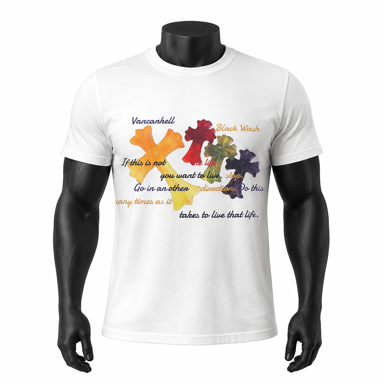 VAREN FORM Cross Graphic Heavyweight T-Shirt in Black for men's gym-to-street wear