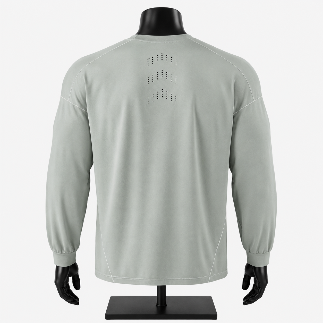 VAREN FORM Dragon Scale Lightweight Long Sleeve Tee in rock grey view 2 view