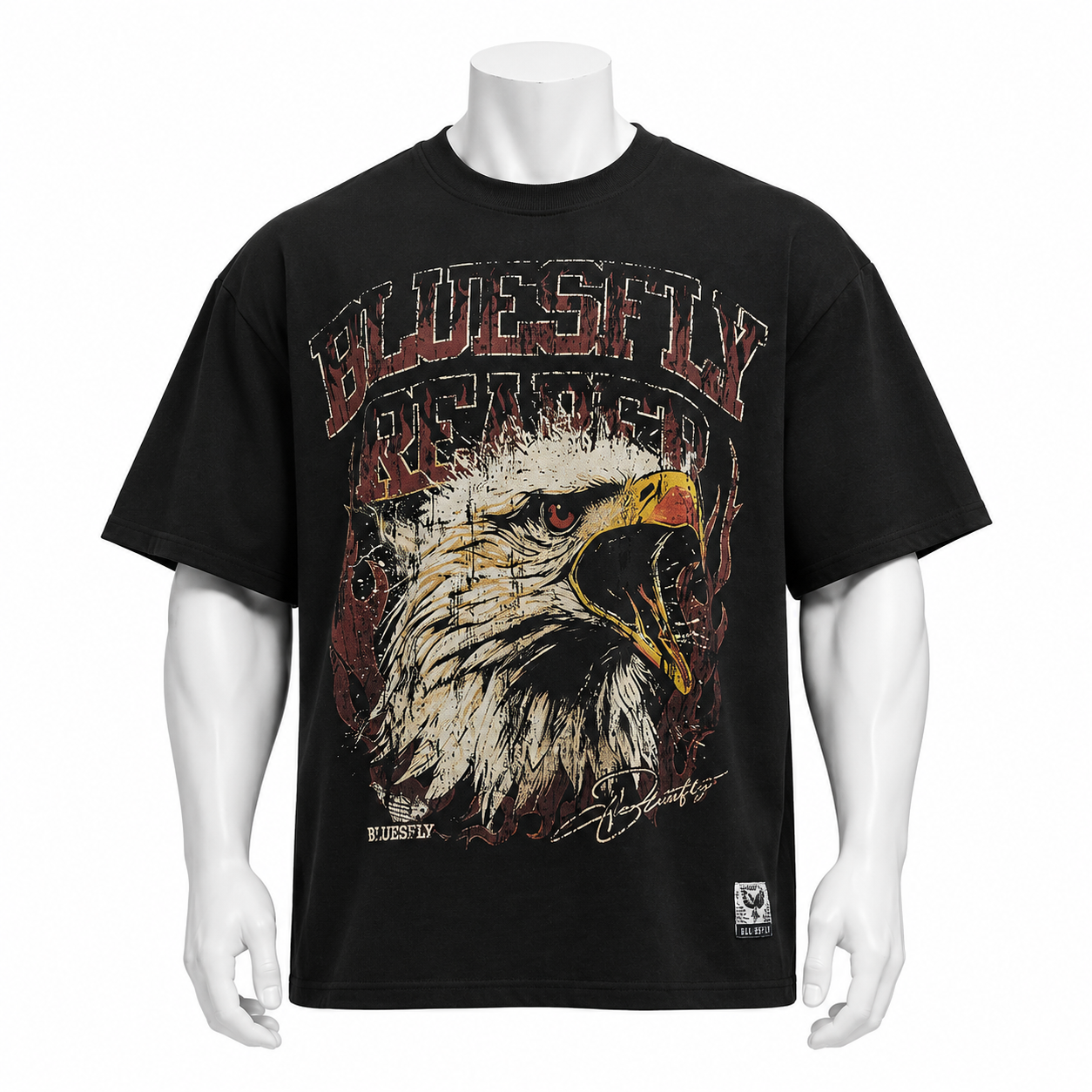 VAREN FORM Eagle Graphic Heavyweight T-Shirt in Black for men's gym-to-street wear
