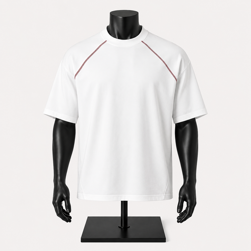 VAREN FORM Fruit Stretch Raglan Training Tee in bamboo white front view