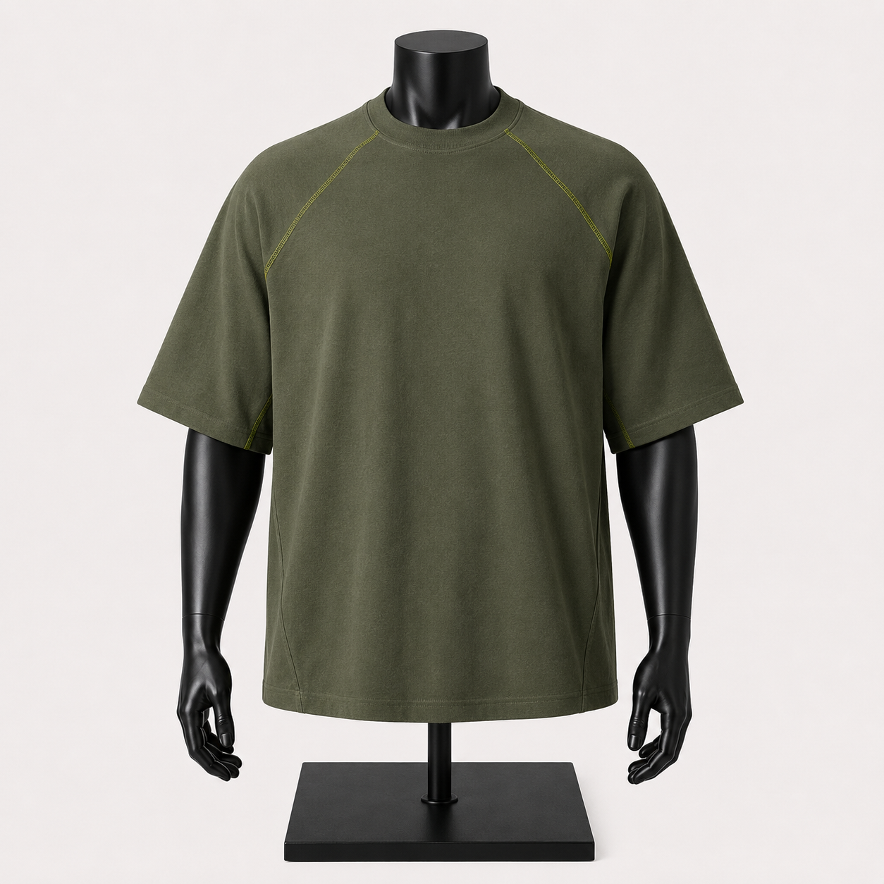 VAREN FORM Fruit Stretch Raglan Training Tee in olive green view 3 view