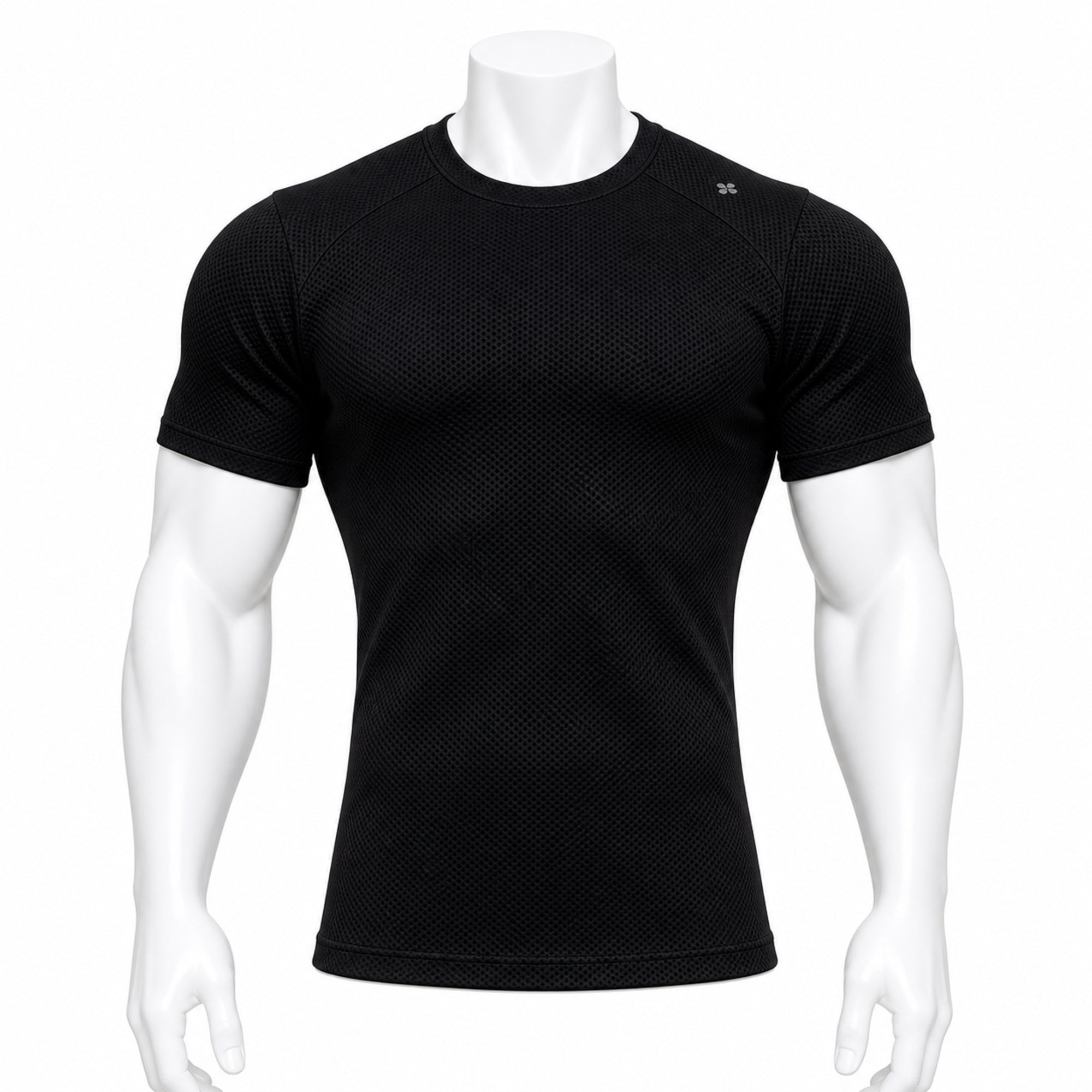 VAREN FORM Honeycomb Texture Stretch Training Tee in Black