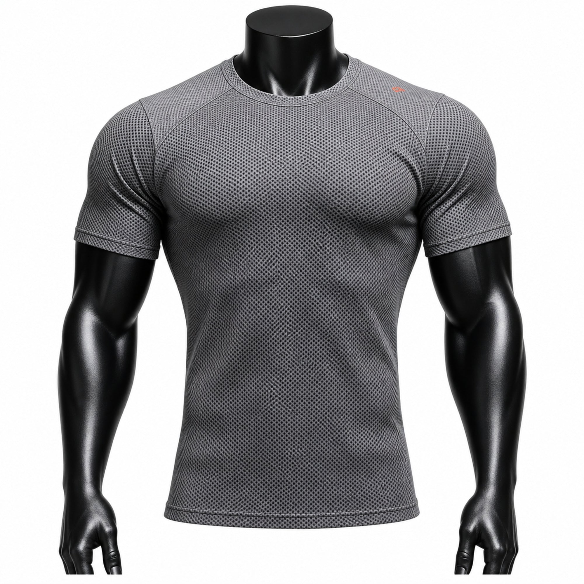 VAREN FORM Honeycomb Texture Stretch Training Tee in Charcoal Grey for men's gym-to-street wear