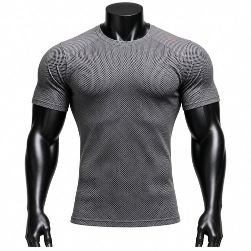 VAREN FORM Honeycomb Texture Stretch Training Tee in Charcoal Grey