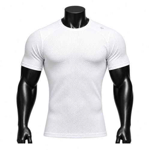 VAREN FORM Honeycomb Texture Stretch Training Tee in White