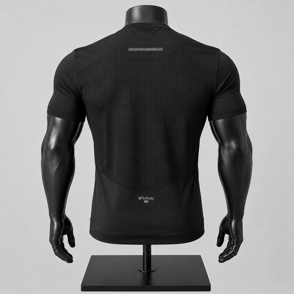 VAREN FORM Ice Silk Quick-Dry Training Tee in black front view