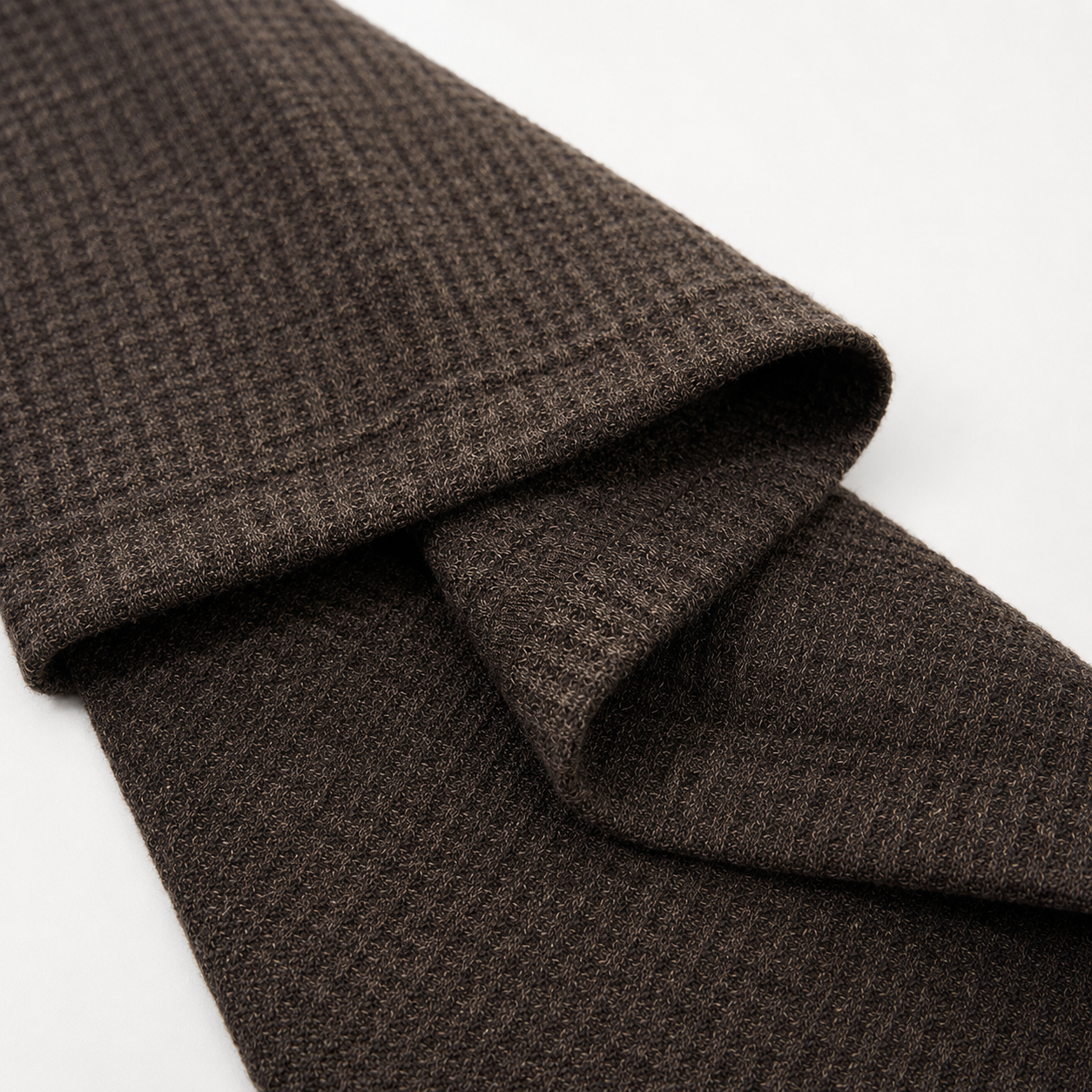 VAREN FORM Italian Collar Long Sleeve Polo in dark brown view 5 view