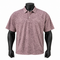 VAREN FORM Leopard Print Relaxed Polo Shirt in Dusty Pink Leopard for men's gym-to-street wear