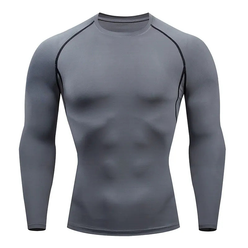 VAREN FORM Long Sleeve Compression Training Top in grey view 3 view