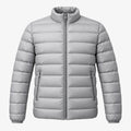 Men's 90% White Duck Down Quilted Jacket in light gray - product
