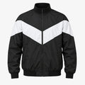 Men's Contrast-Panel Zip Jacket in black with white panels - product