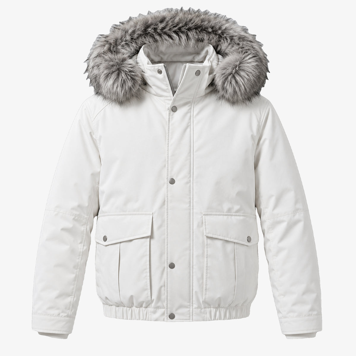 Men's Detachable-Fur-Trim Hooded Parka in black - product