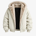 Men's Faux-Fur-Trim Hooded Winter Parka in beige - product