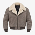 Men's Faux-Suede-Look Fleece-Lined Jacket in gray-brown - product