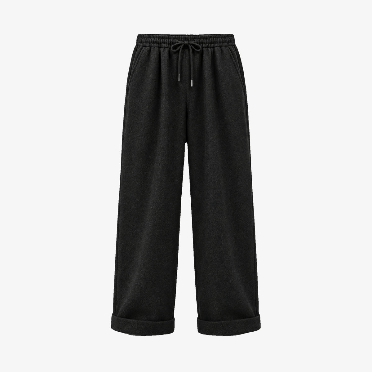 Men's Fleece-Lined Straight-Leg Trousers in black - product