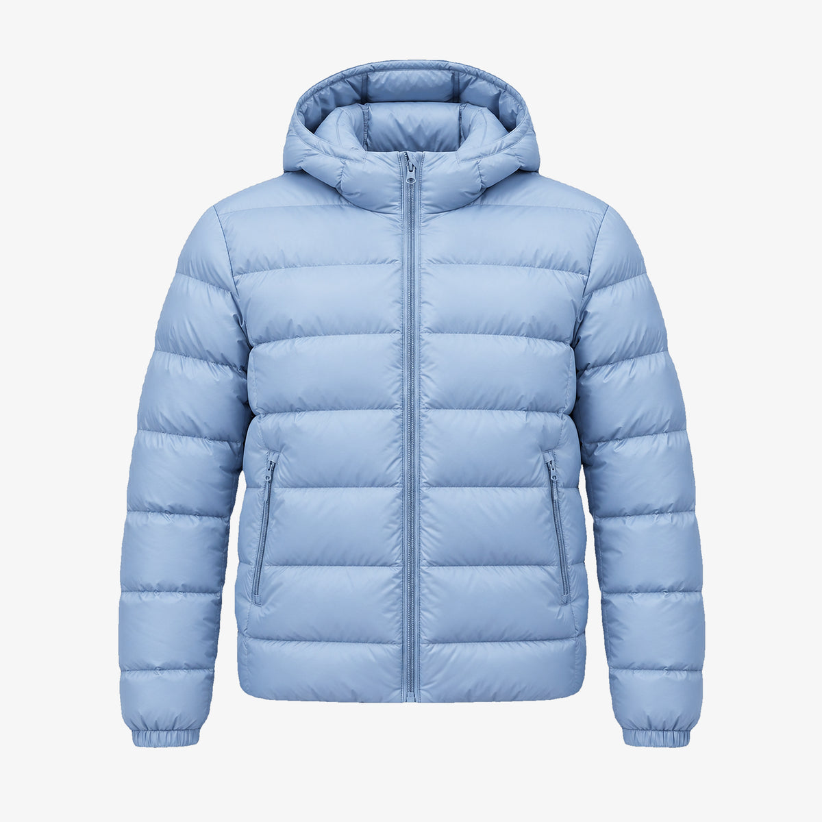 Men's Hooded 90% White Duck Down Jacket in khaki - product