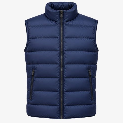 Men's Lightweight 90% White Duck Down Jacket in light gray - product