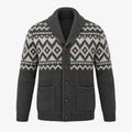 Men's Patterned Knit Cardigan in product detail - product