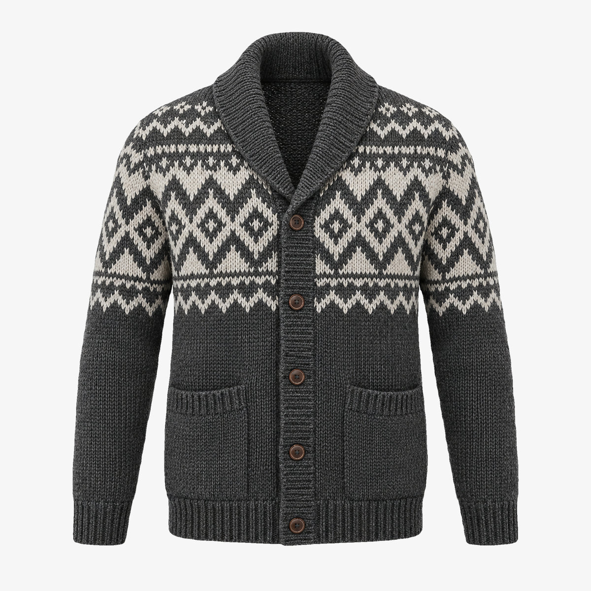 Men's Patterned Knit Cardigan in product detail - product