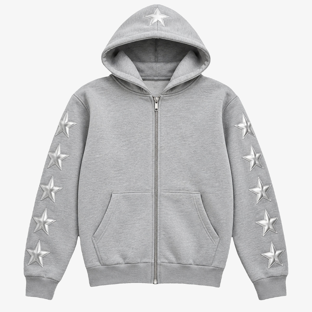 Men's Rhinestone Star Zip-Up Hoodie in navy - product