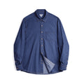 Men's Single-Pocket Blue Denim Work Shirt in blue - product view