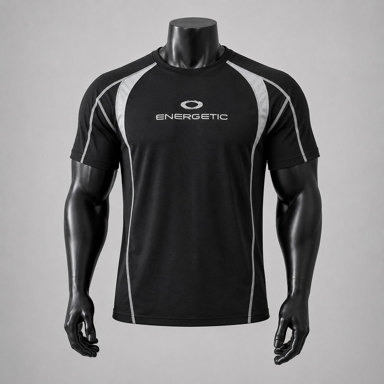 VAREN FORM Moisture-Wicking Colorblock Training Tee in black view 2 view
