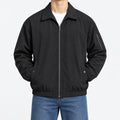 Men's Ribbed-Trim Padded Jacket in Black, worn view