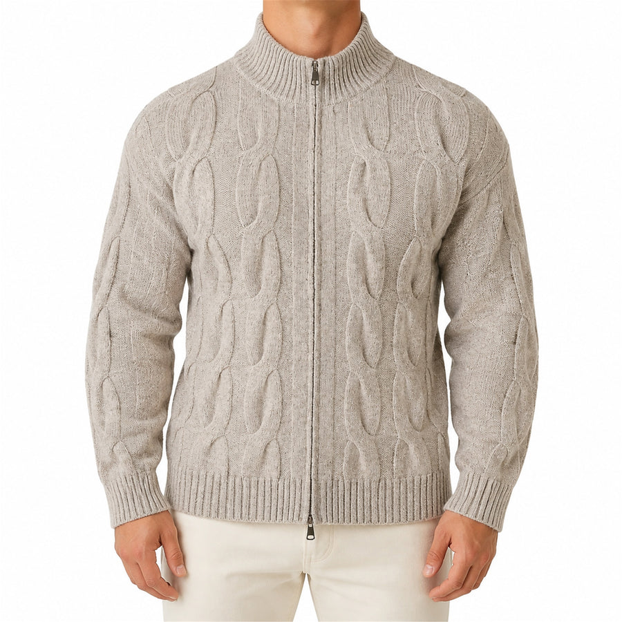 Men's Textured Full-Zip Knit Cardigan