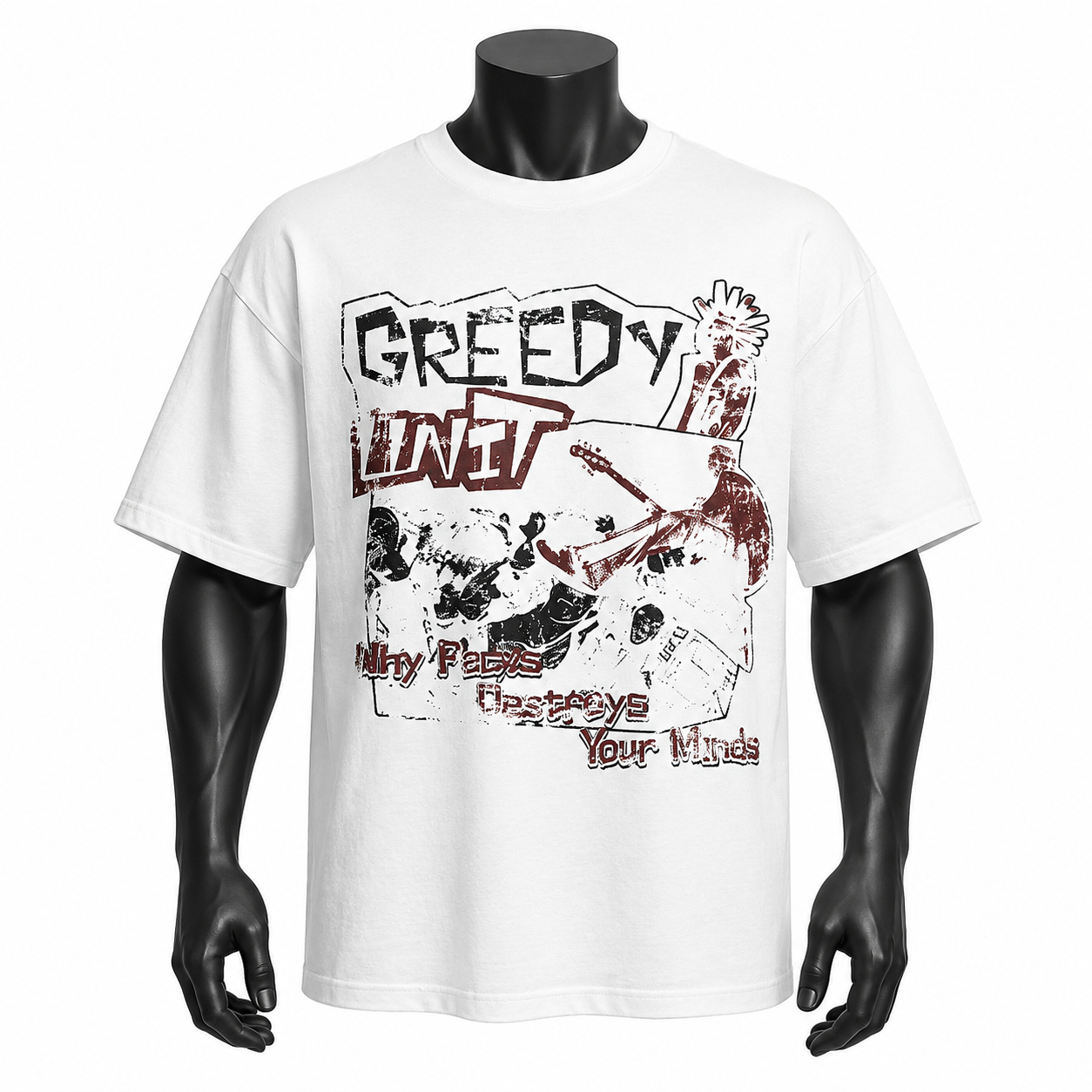VAREN FORM Playful Letter Graphic Heavyweight T-Shirt in Washed Black