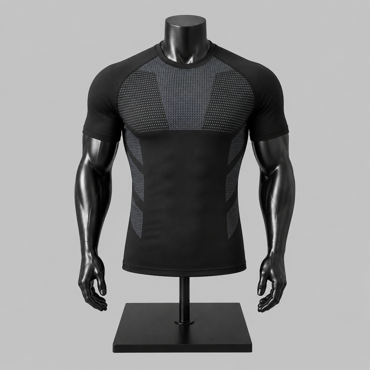 VAREN FORM Printed Quick-Dry Training Tee in ivory print front view