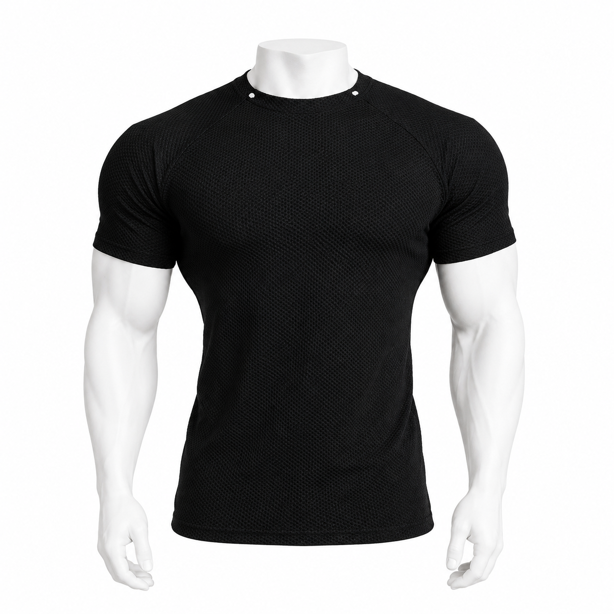 VAREN FORM Seamless Raglan Muscle-Fit Training Tee in Black