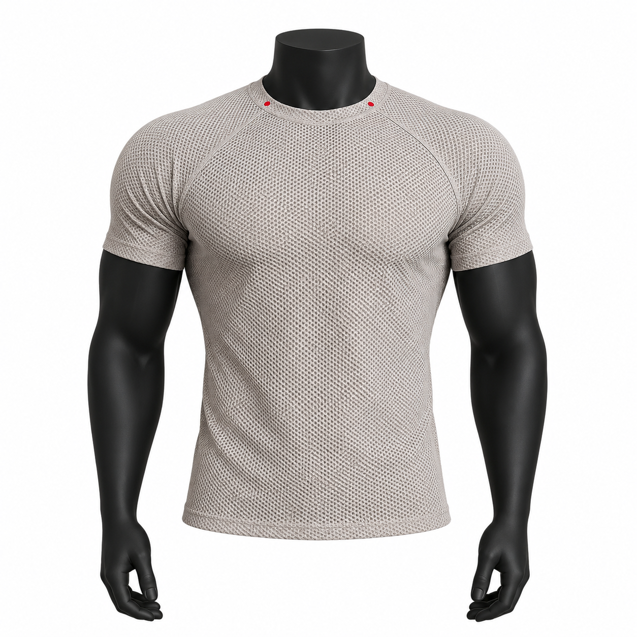 VAREN FORM Seamless Raglan Muscle-Fit Training Tee in Taupe for men's gym-to-street wear