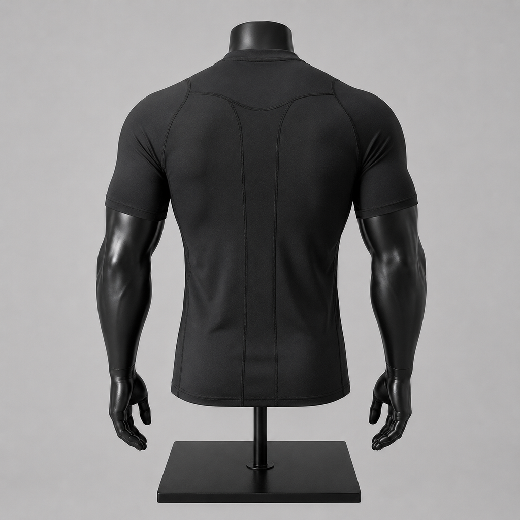 VAREN FORM Short Sleeve Compression Training Tee in black front view