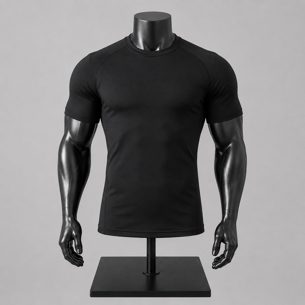 VAREN FORM Short Sleeve Compression Training Tee in black view 2 view