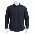 VAREN FORM Textured Long Sleeve Utility Shirt in Navy for men's gym-to-street wear