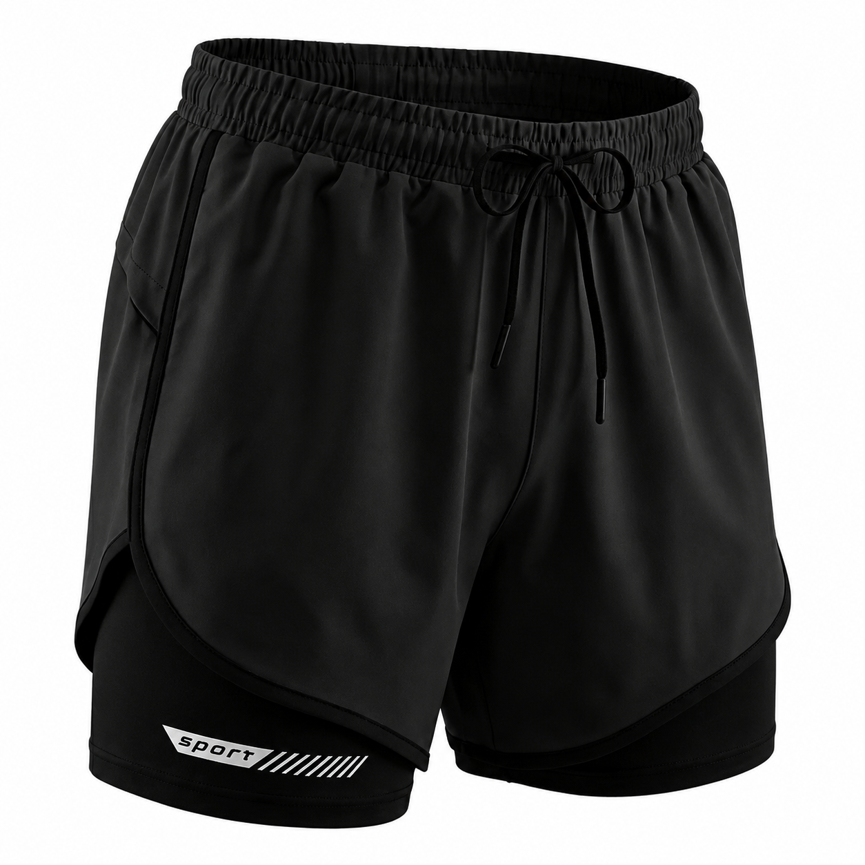 VAREN FORM 2-in-1 Quick-Dry Running Shorts in black view 2 view