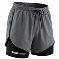 VAREN FORM 2-in-1 Quick-Dry Running Shorts in grey front view