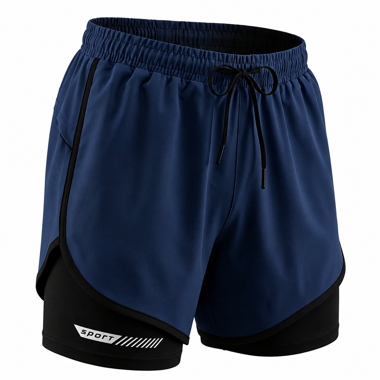 VAREN FORM 2-in-1 Quick-Dry Running Shorts in navy view 4 view