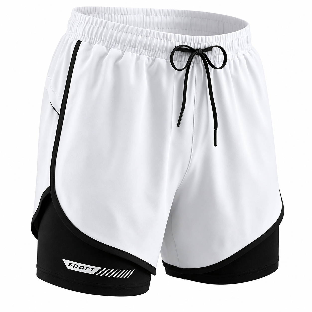 VAREN FORM 2-in-1 Quick-Dry Running Shorts in white view 3 view