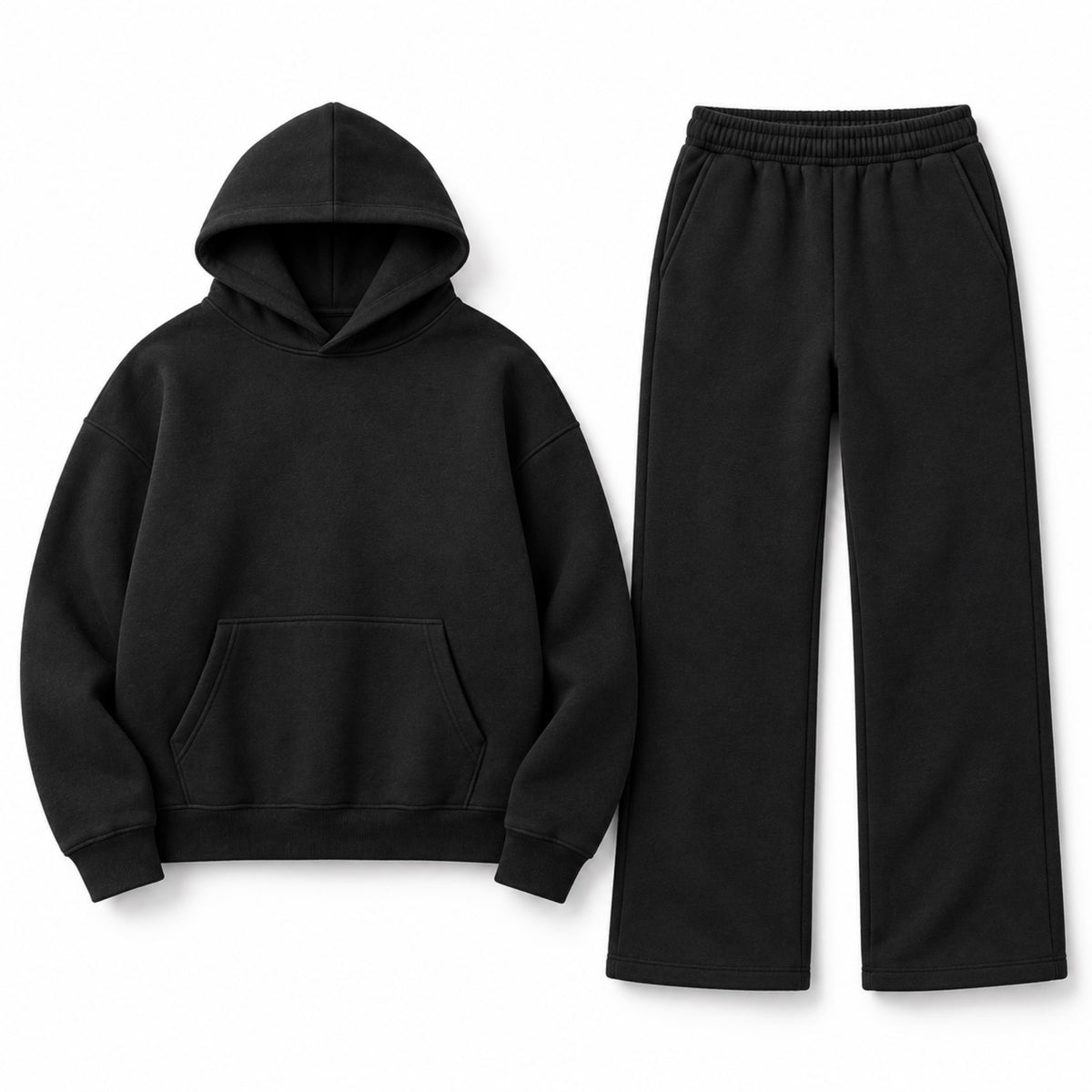 Men's Heavyweight Oversized Hoodie & Sweatpants Set in black - product view