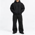Men's Heavyweight Oversized Hoodie & Sweatpants Set in black - worn view