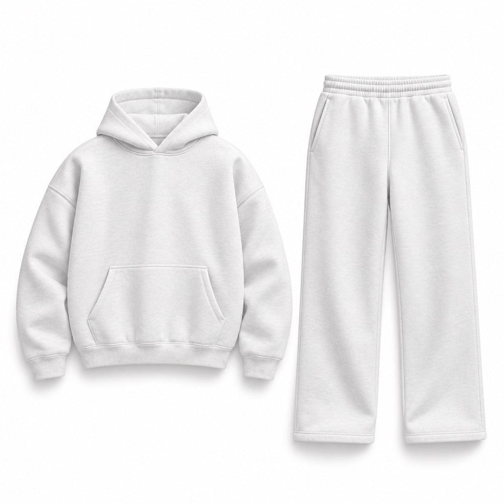 Men's Heavyweight Oversized Hoodie & Sweatpants Set in white - product view