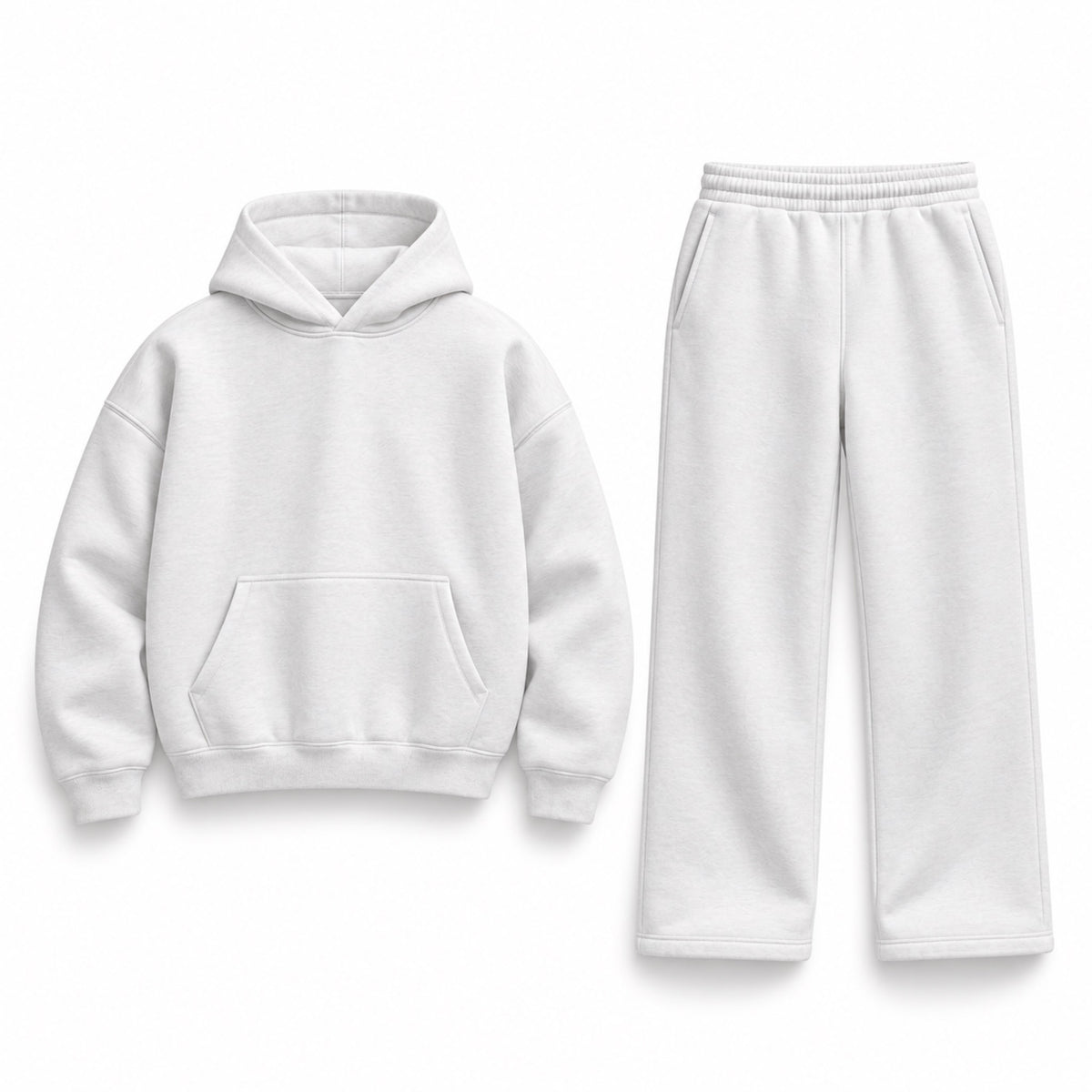 Men's Heavyweight Oversized Hoodie & Sweatpants Set in white - product view