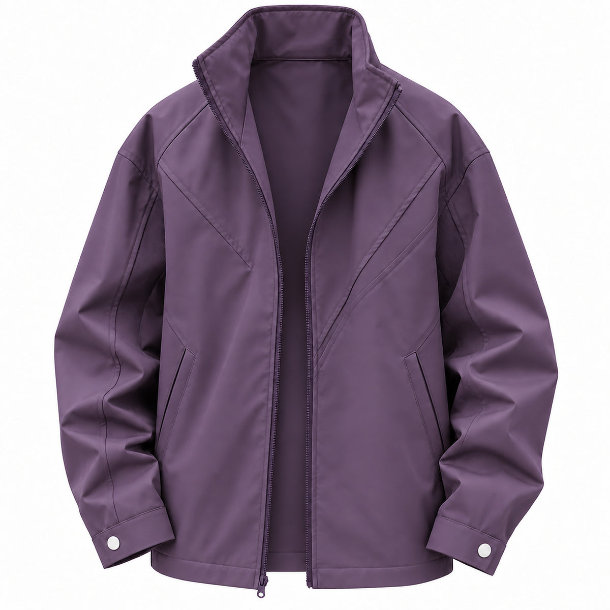 Men's Deconstructed Stand-Collar Boxy Jacket in purple - product view