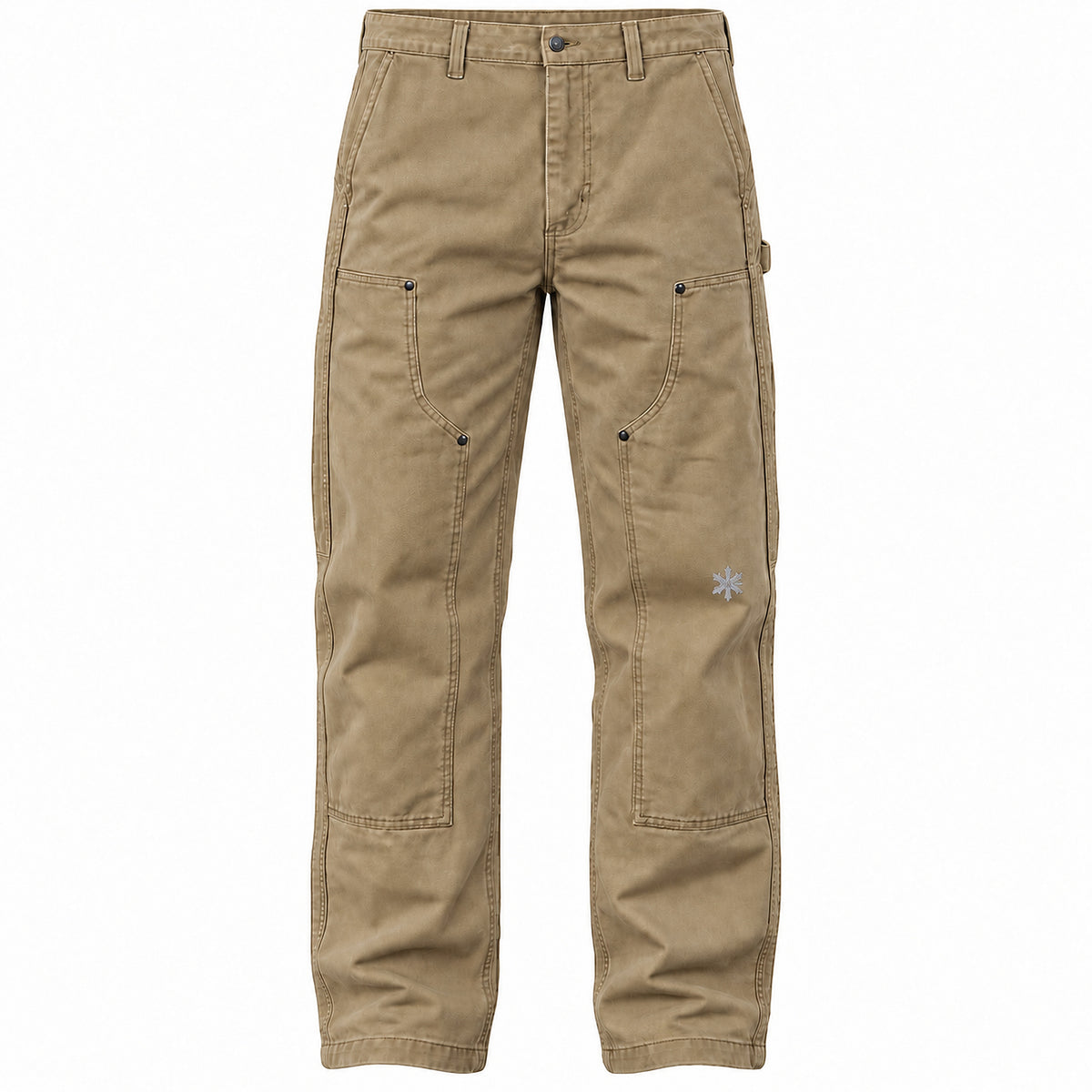 Men's Canvas Carpenter Straight-Leg Pants in khaki - product view
