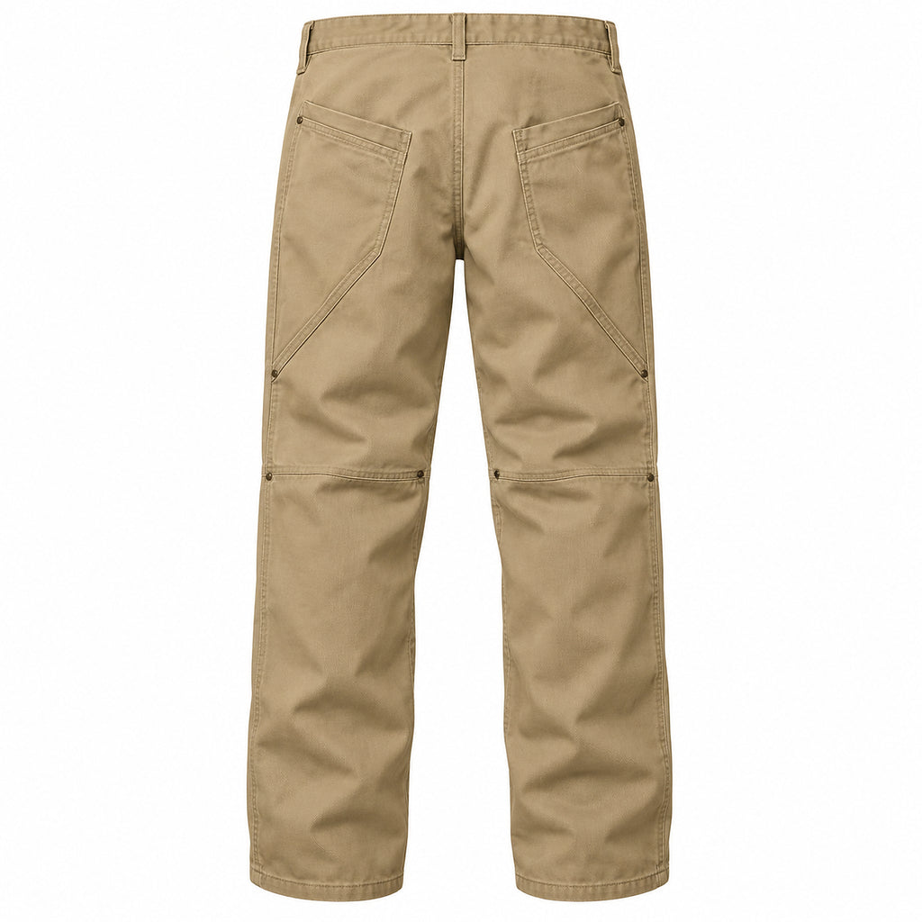 Men's Canvas Carpenter Straight-Leg Pants in khaki - product view