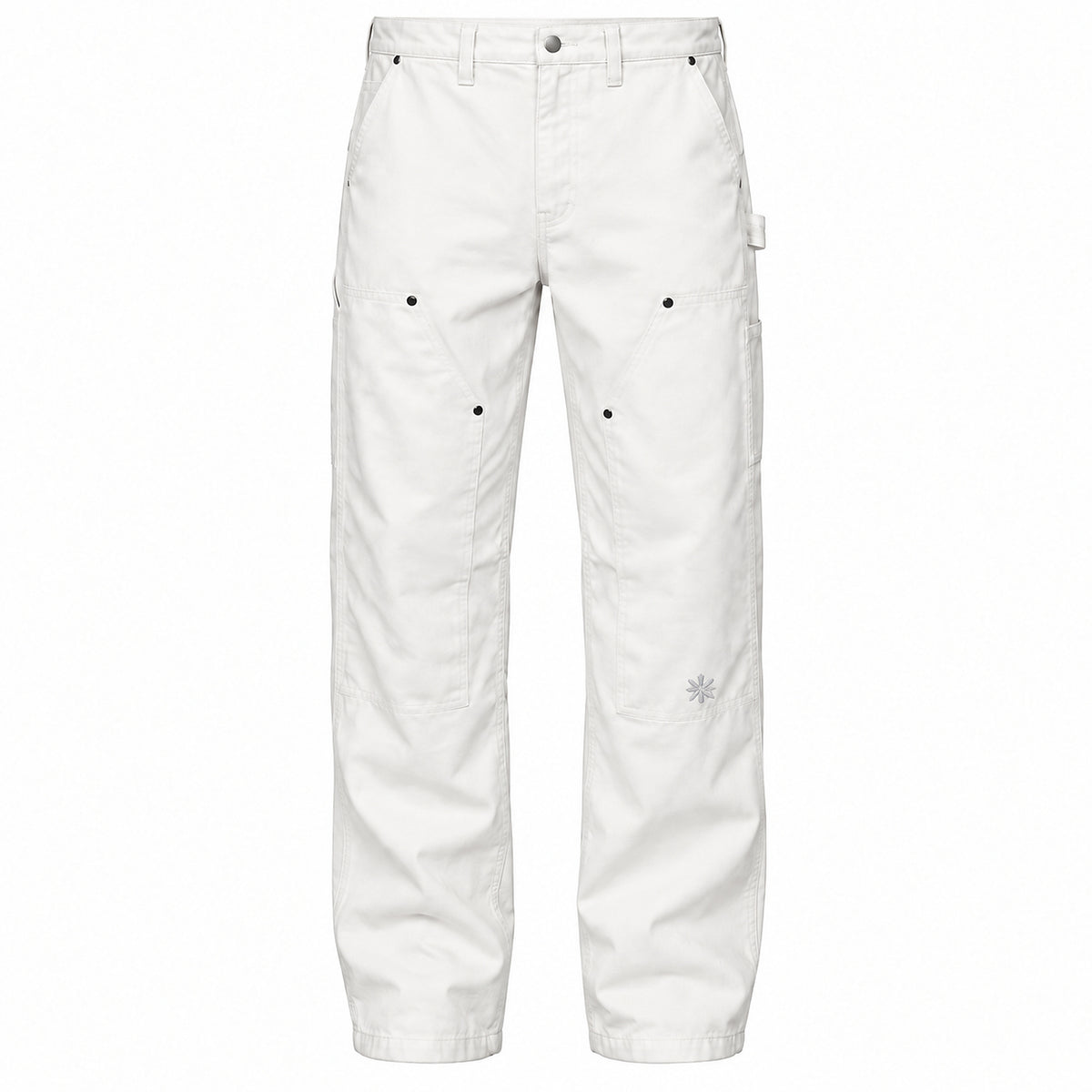 Men's Canvas Carpenter Straight-Leg Pants in white - product view