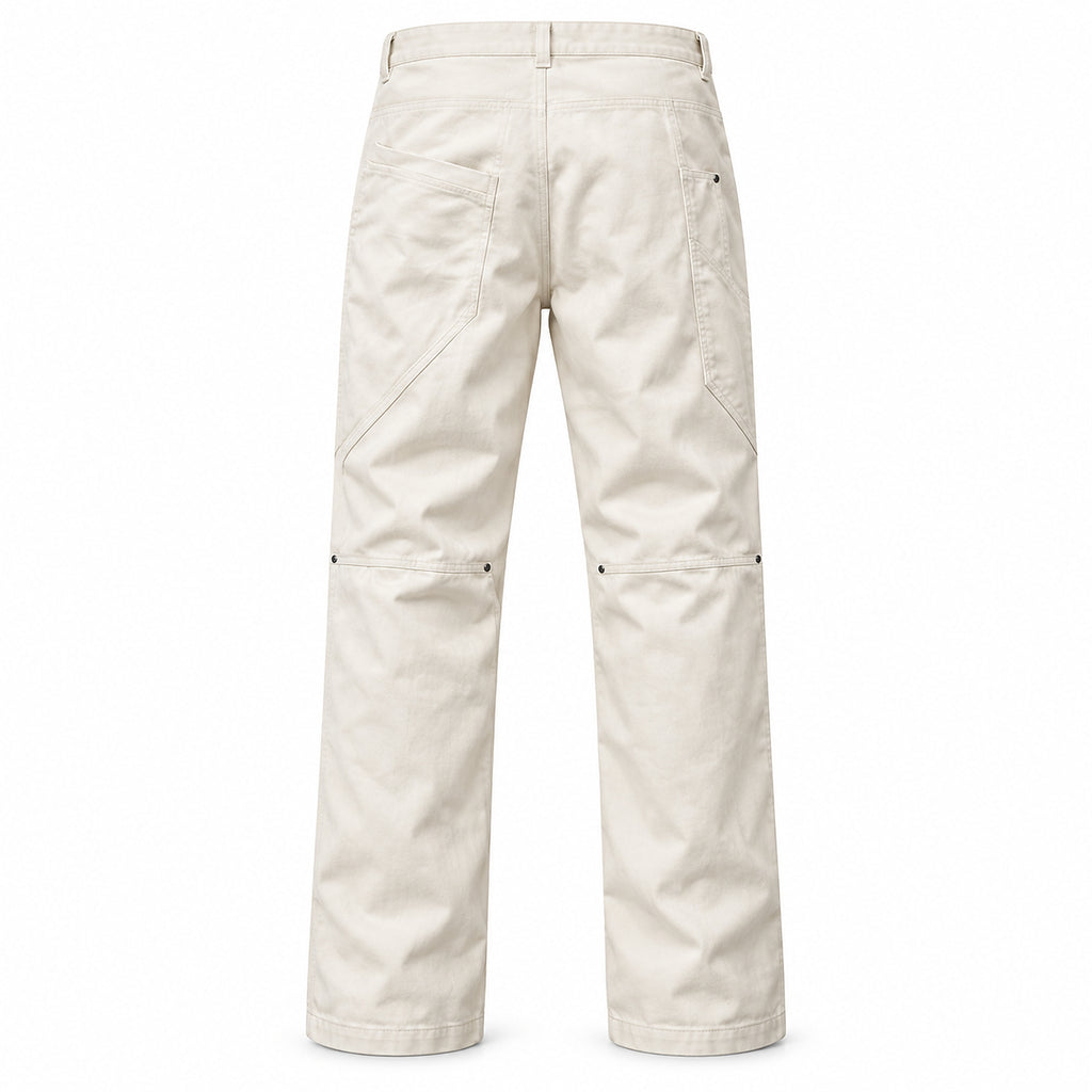 Men's Canvas Carpenter Straight-Leg Pants in white - product view