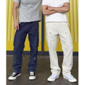 Men's Canvas Carpenter Straight-Leg Pants in navy - worn view