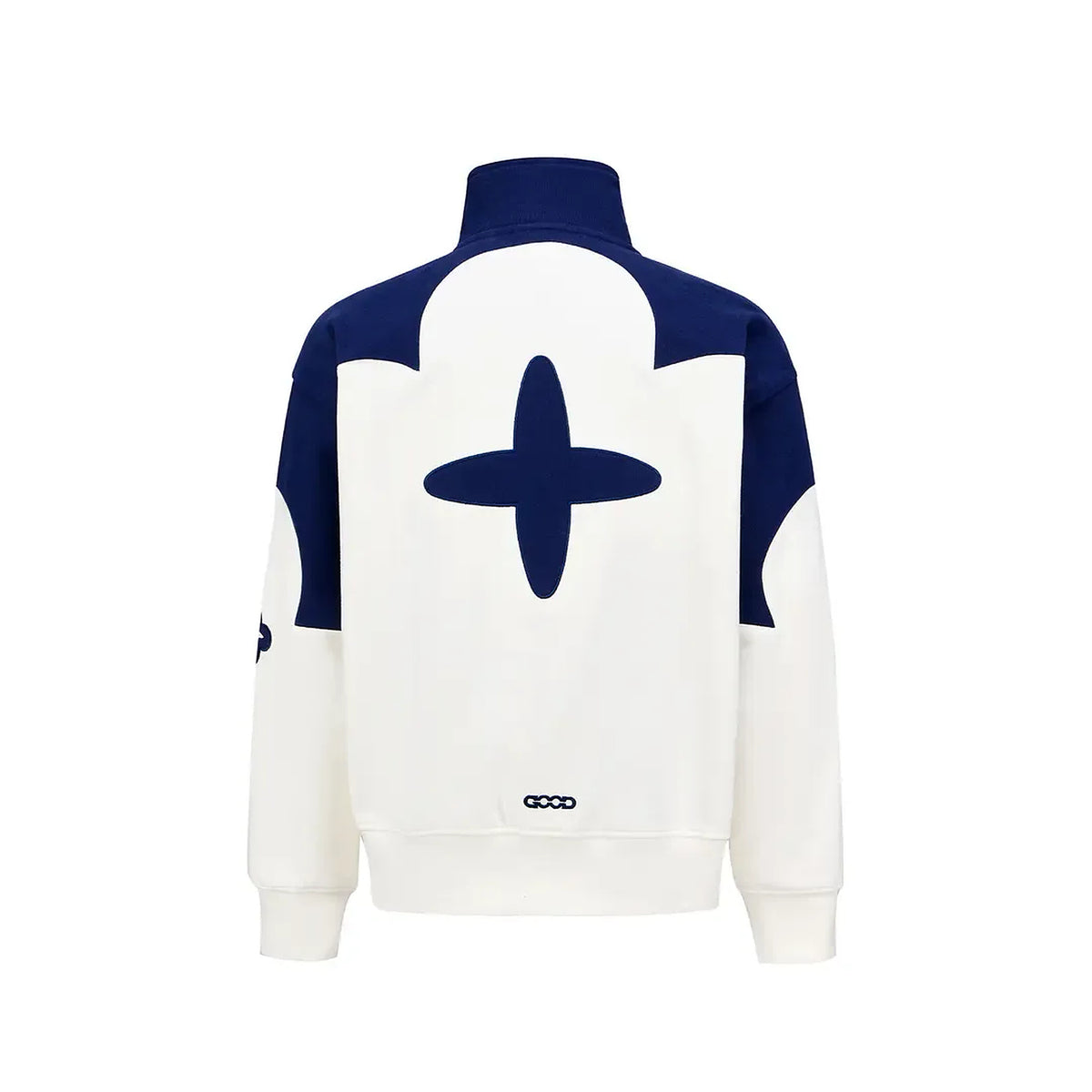 Men's Colorblock Floral-Appliqué Track Jacket in blue - product view